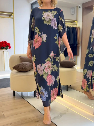 Bernadette | Floral Print Chiffon Maxi Dress